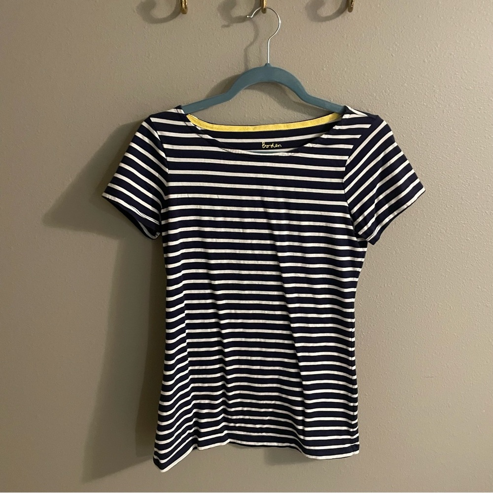 Boden Short Sleeve Breton Top - Size 4